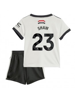 Billige Manchester United Luke Shaw #23 Tredjedraktsett Barn 2024-25 Kortermet (+ Korte bukser)